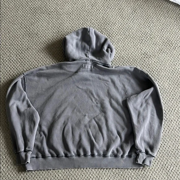 Abercrombie & Fitch Charcoal Hoodie Soft A&F Essentials Gray Large Cropped - Picture 9 of 9